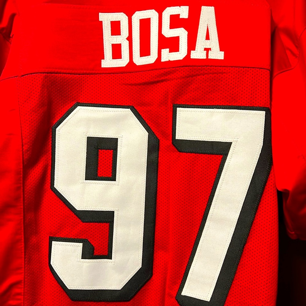 Brand New Rare NFL SF 49er Star Nick Bosa #97 Red Custom Designed Made Throwback